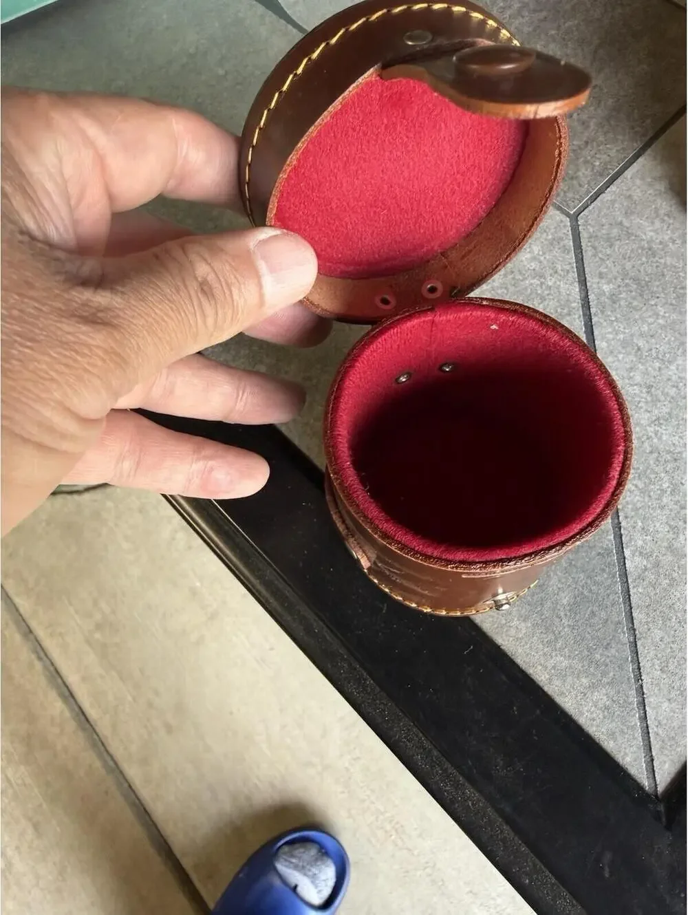 Vintage Schacht Ulm-Donau CAMERA leather Lens case , Made In Germany